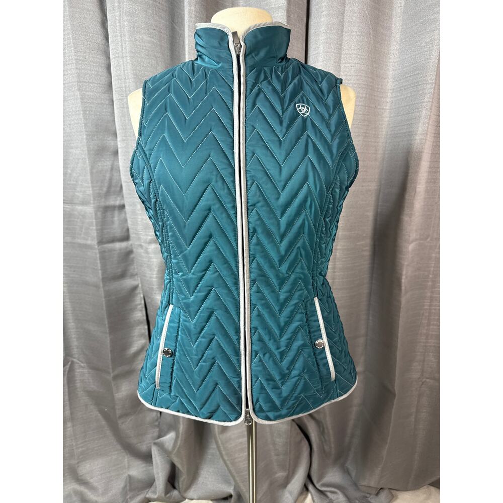 Ariat Women’s Teal and Grey Puffer Vest Sz M